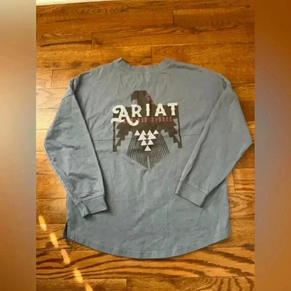 ARIAT THUNDERBIRD RELAXED FIT LONG SLEEVE TEE PURPLE SZ L - Picture 2 of 9